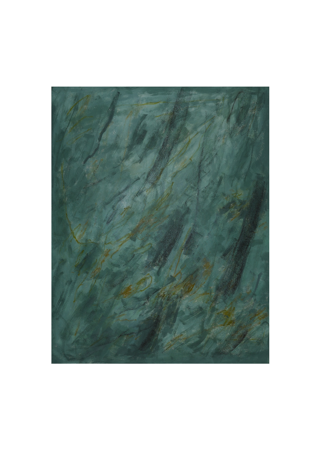 Textured green fabric swatch on a white background