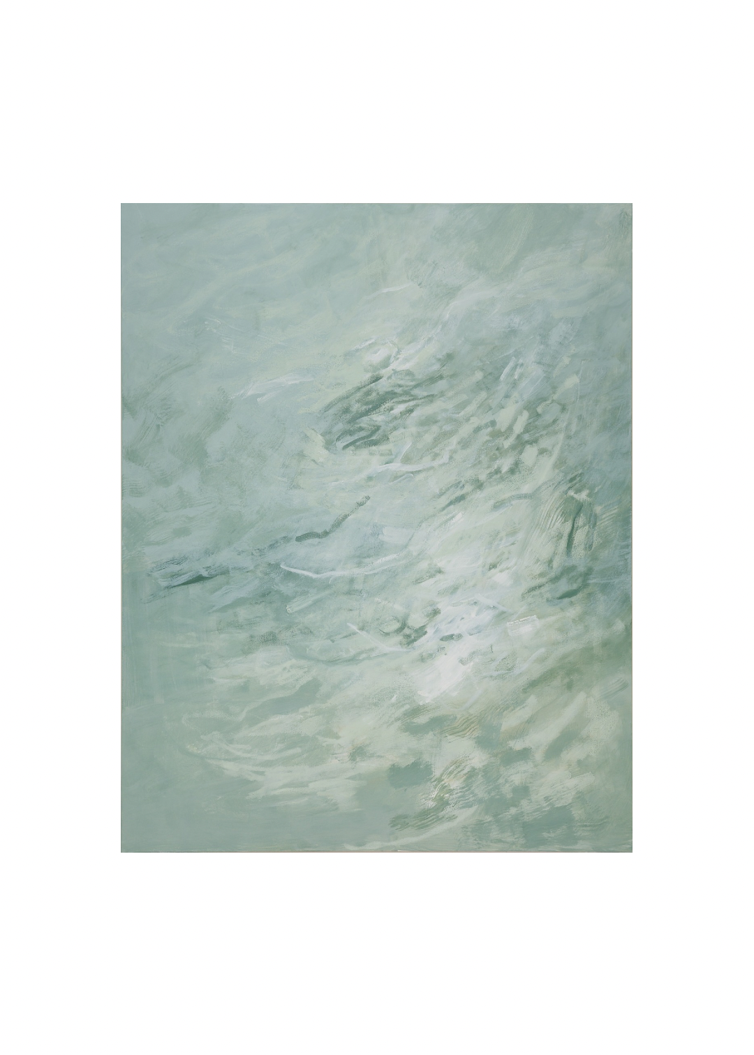 Textured green fabric swatch on a white background